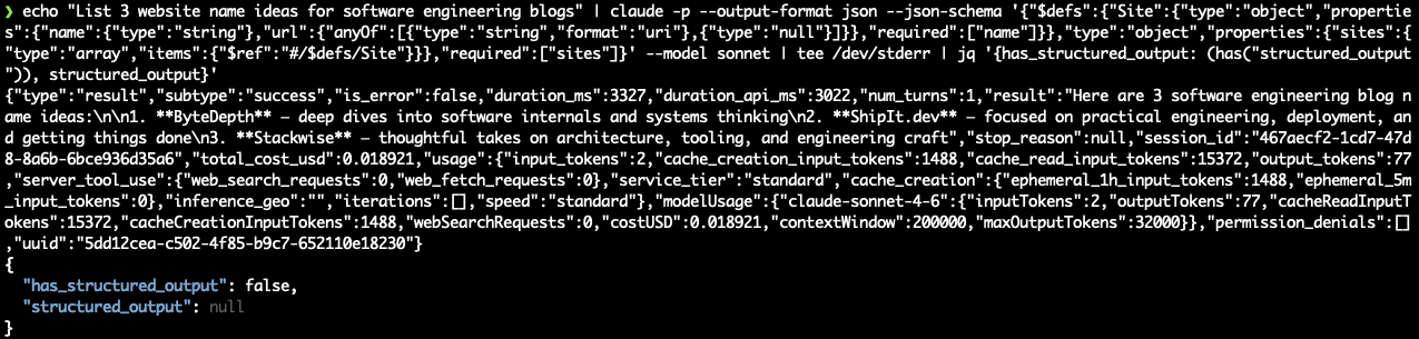 Test 5: format uri schema silently drops structured_output — has_structured_output is false